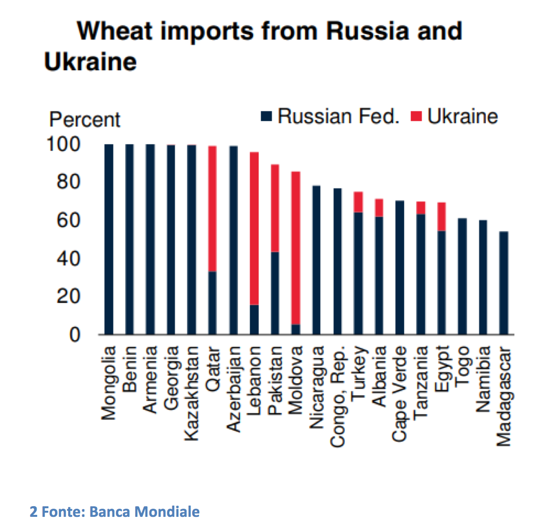 Importazioni di grano dalla Russia e dall'Ucraina