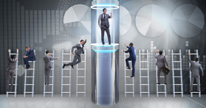 Scale, manager, grafici, ascensore